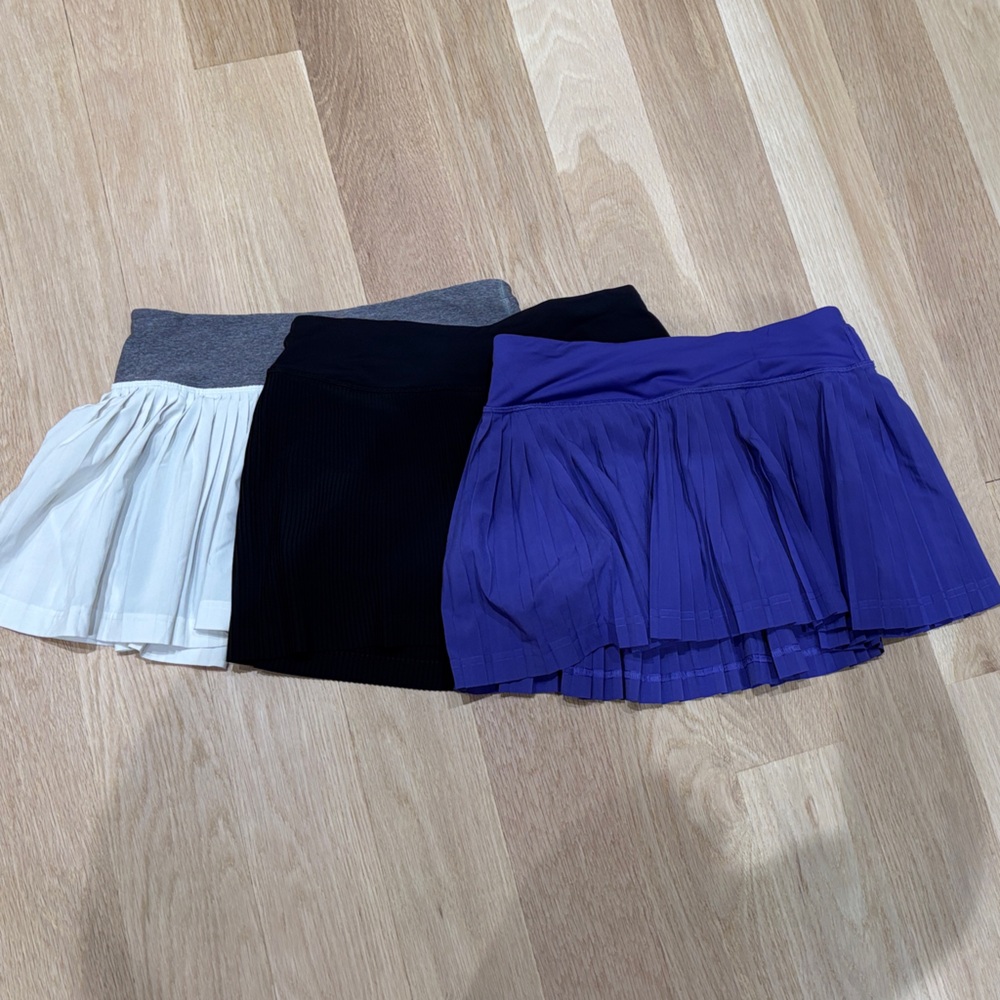 Lululemon Athletica tennis Skirt Set - White/Gray, Black, Purple 🎾